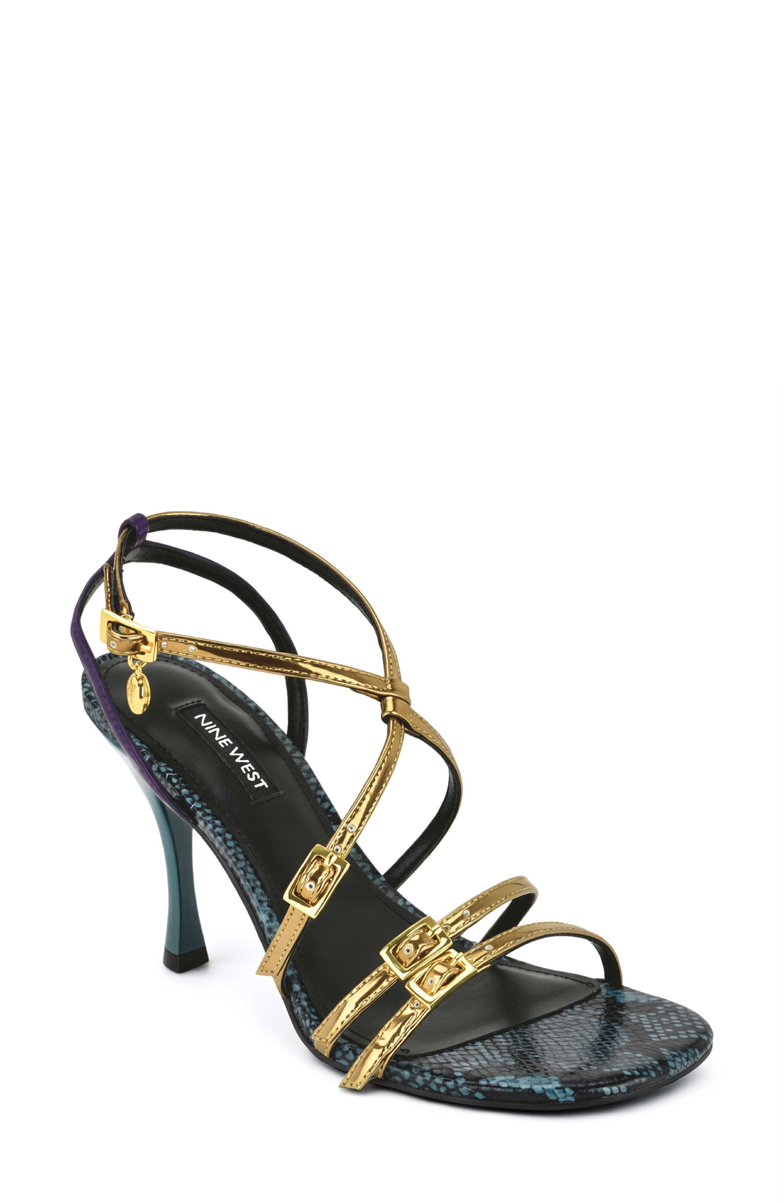 Lavva Buckle Ankle Strap Sandal, Main, color, GOLD