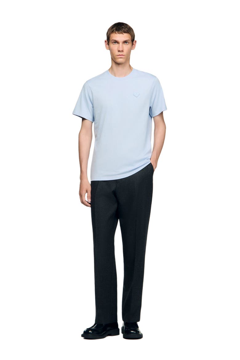T-shirt with heart patch, Alternate, color, Sky blue
