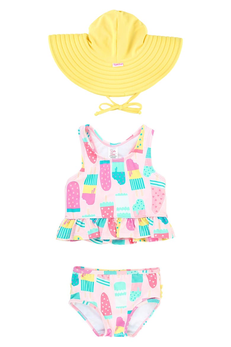 Ice Cream Social Tankini & Hat Set, Main, color, PINK