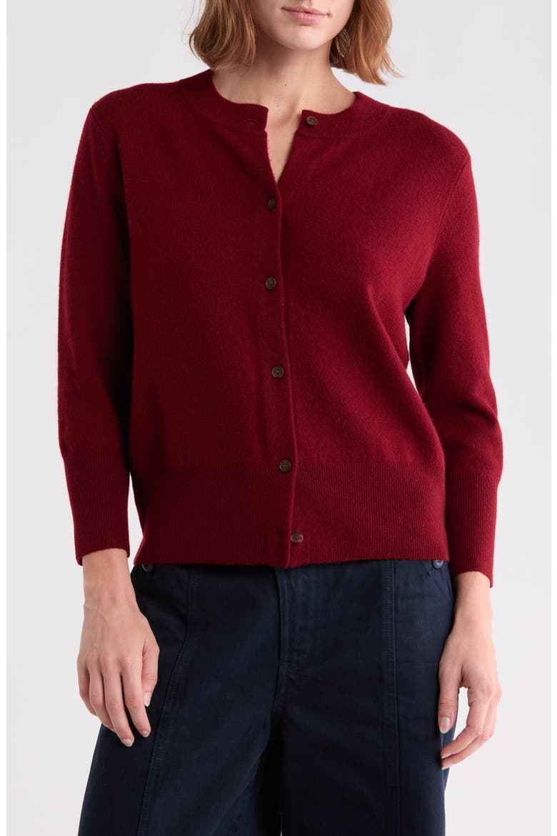 Wool Blend Shrunken Cardigan, Main, color, ROSE WINE