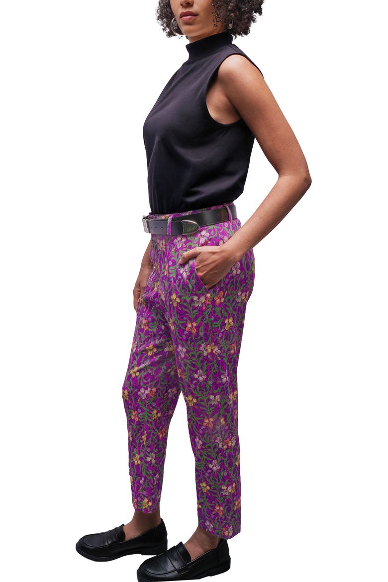 The Empower Slim Crop Pant, Alternate, color, IRIS WALLPAPER FUCHSIA