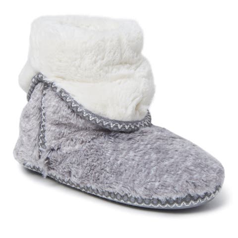 Beth Faux Fur Fold Down Fuzzy Bootie Slipper (Women)