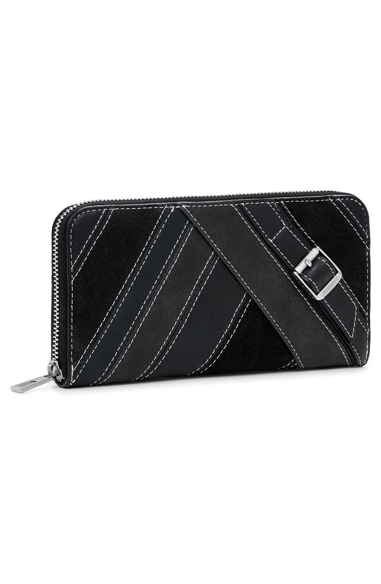 Desigual Faux Leather Continental Wallet, Alternate, color, Black