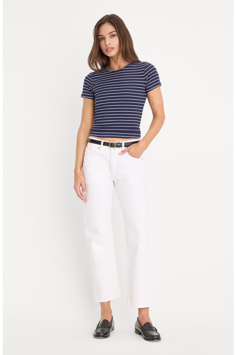 Stripe Rib Baby Tee, Alternate, color, SIMPLE STRIPE HORIZON INK