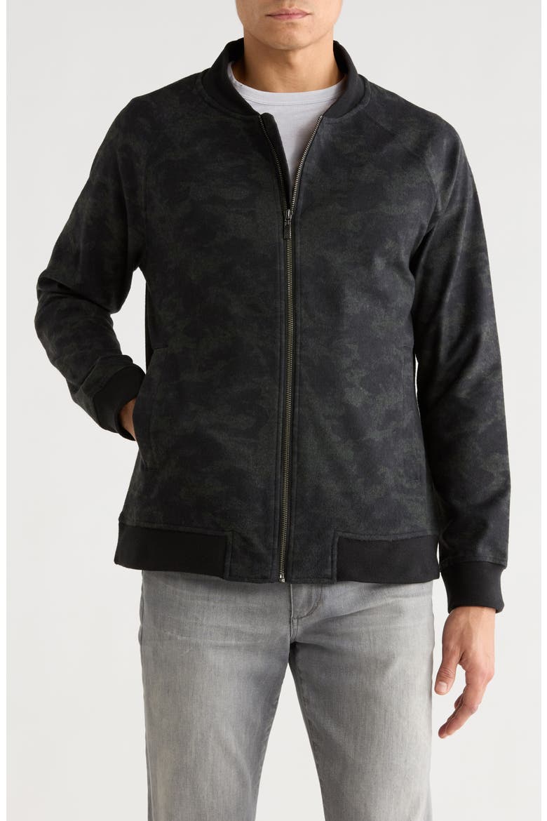 Camo Print Baseball Bomber Jacket, Main, color, CAMO