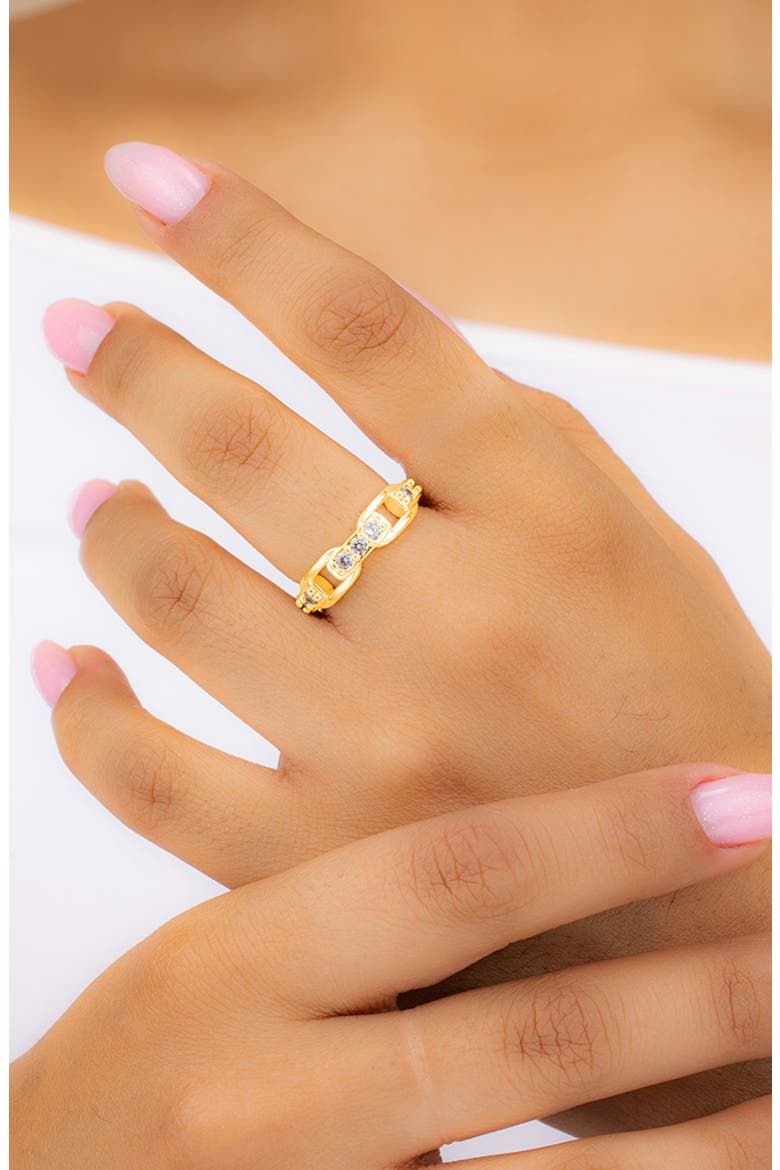 Letty Cubic Zirconia Buckle Ring, Alternate, color, GOLD