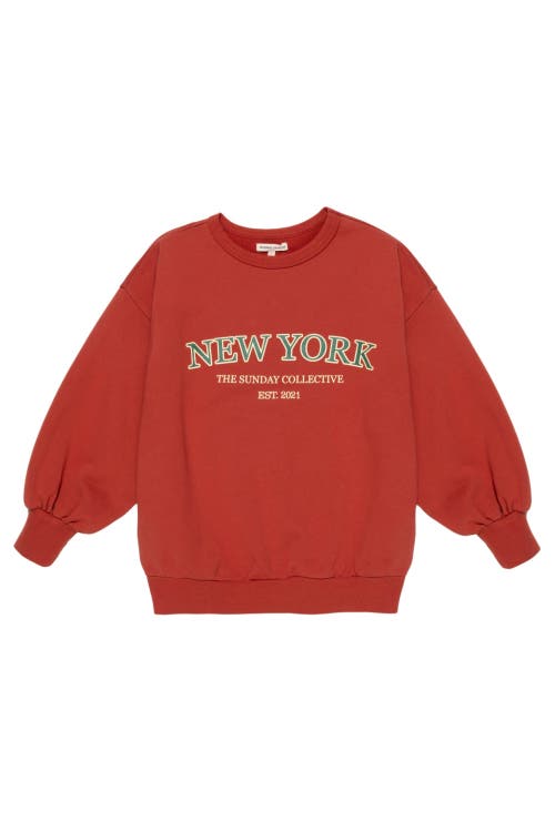 The Sunday Collective Organic Weekend Sweatshirt In Red