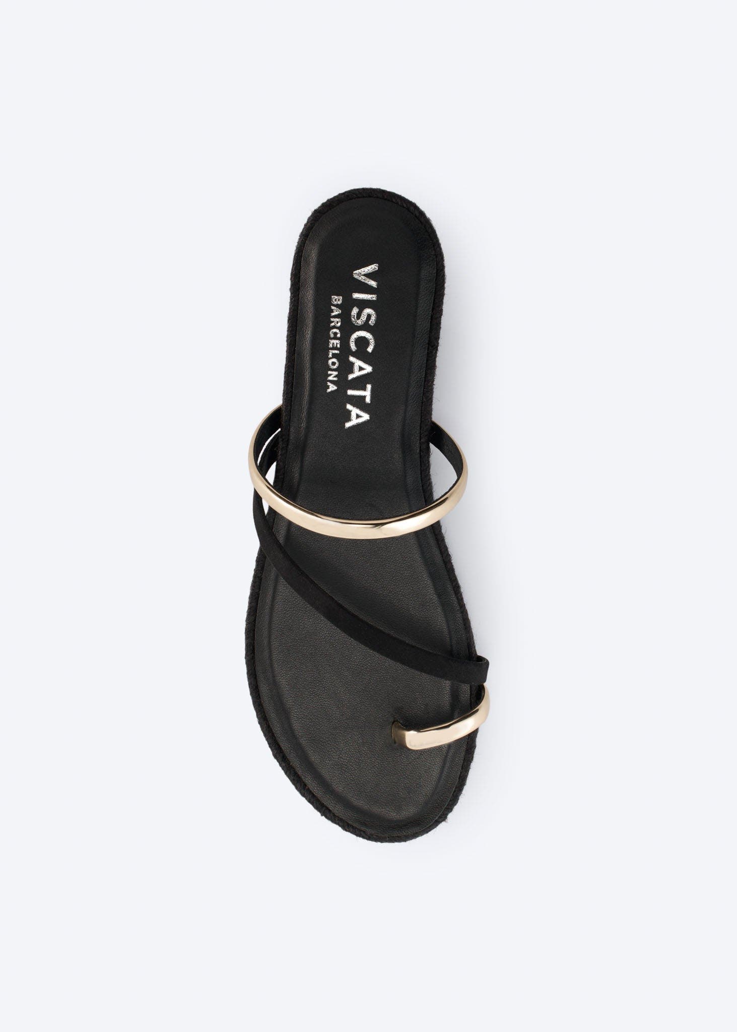 VISCATA Miramar Suede Espadrille Sandal Flats, Alternate, color, Black