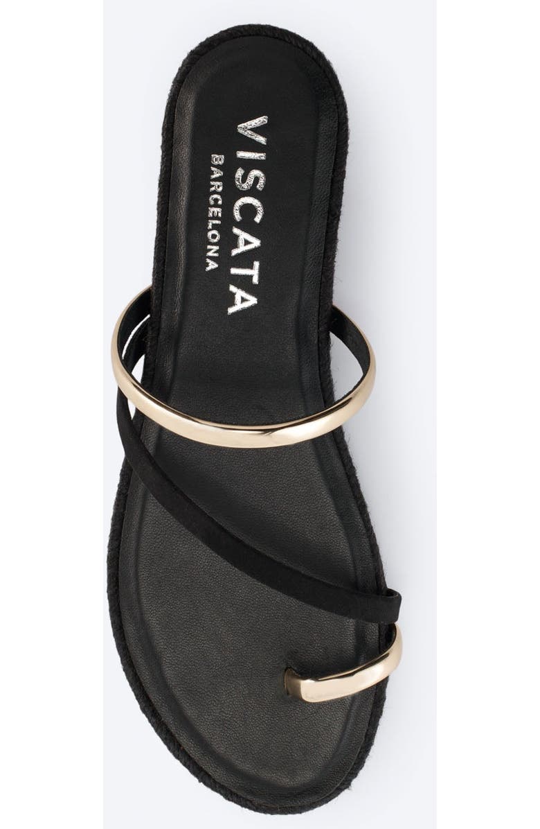 VISCATA Miramar Suede Espadrille Sandal Flats, Alternate, color, Black