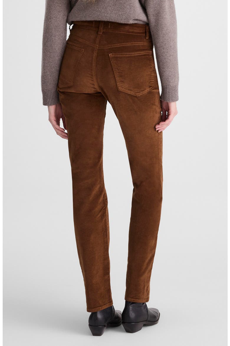 Longline Straight Leg Velvet Pants, Alternate, color, DARK PECAN