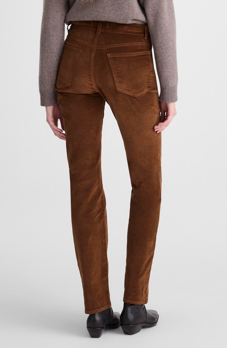 Madewell Longline Straight Leg Velvet Pants, Alternate, color, Dark Pecan