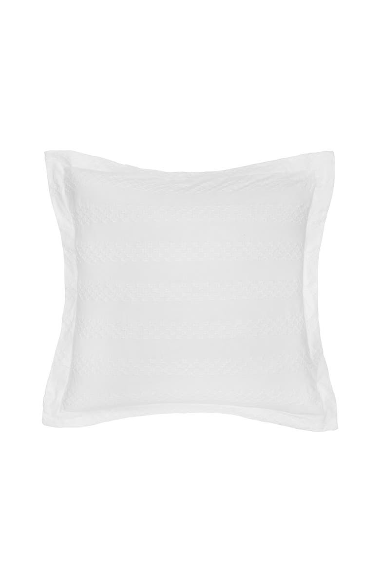 carol & frank 26" x 26" Keller White Cotton Euro Sham - Machine Washable, Main, color, White