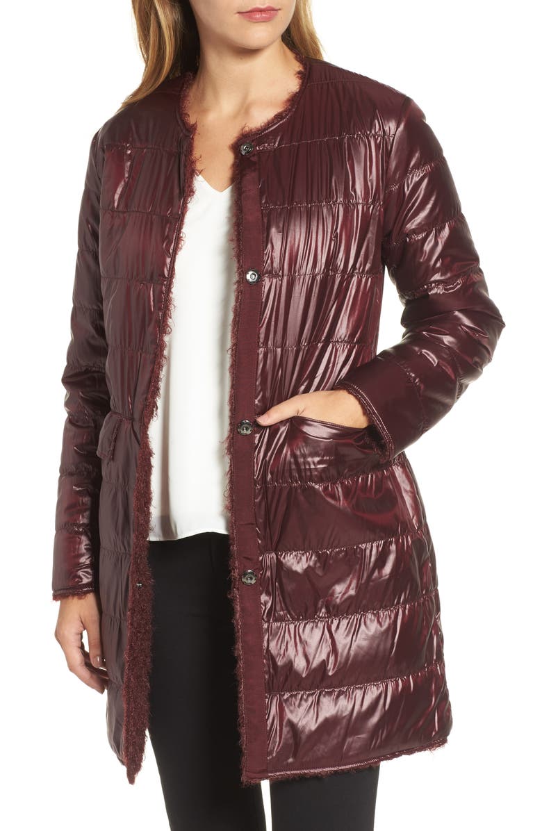 Via Spiga Reversible Faux Fur Coat, Alternate, color,