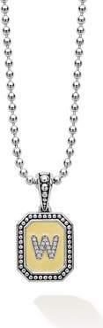 LAGOS Signature Caviar Diamond Initial Pendant Necklace