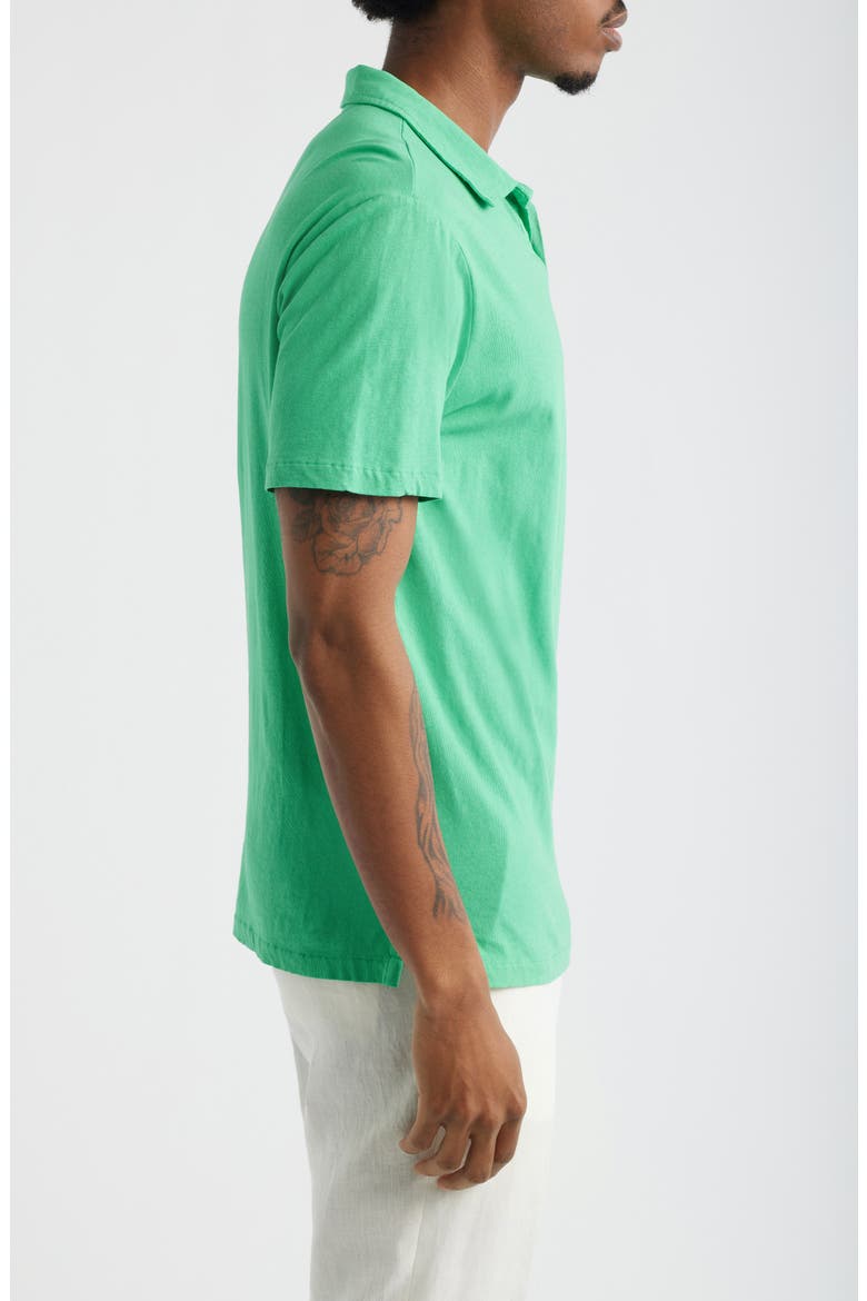 Standard Fit Cotton & Linen Polo, Alternate, color, SUMMER EMERALD