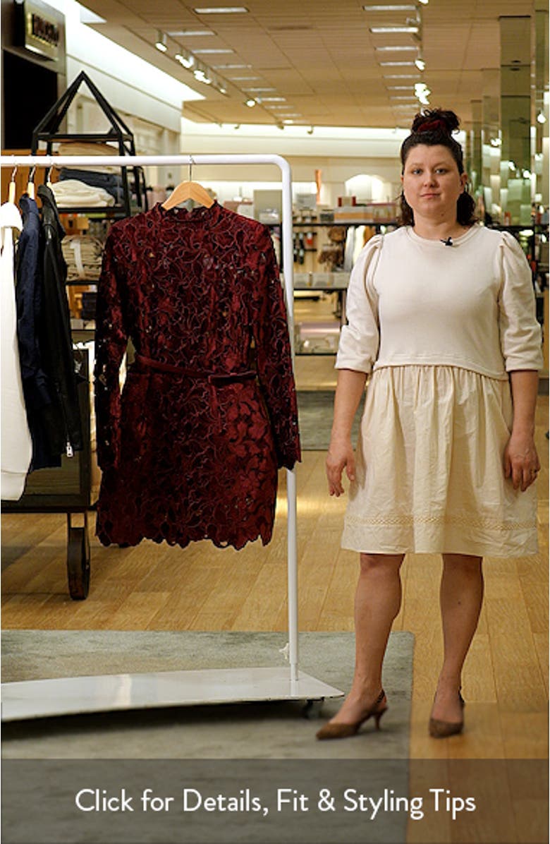 Lydia Floral Lace Long Sleeve Minidress, sales video thumbnail