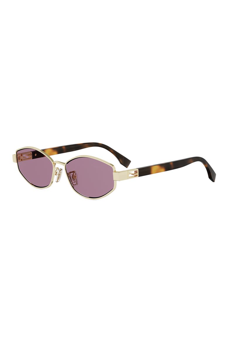 Baguette 56mm Geometric Sunglasses, Alternate, color, SHINY ENDURA GOLD / BORDEAUX