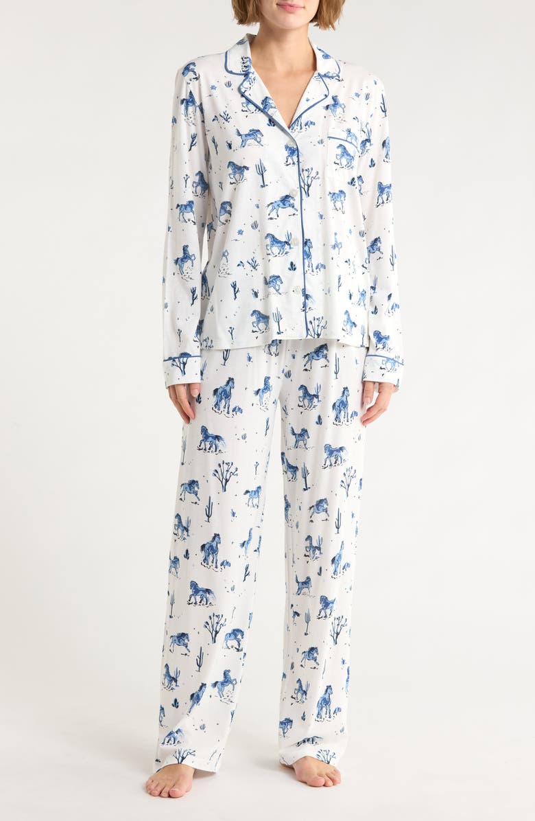 PJ Salvage Jersey Pajamas, Main, color, White