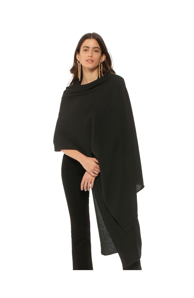 Monticelli Cashmere Pure Cashmere Feather-Light Maxi Wrap Stole, Main, color, Black