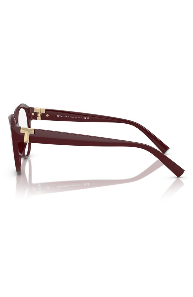 Tiffany & Co. 54mm Cat Eye Optical Glasses, Alternate, color, Burgundy