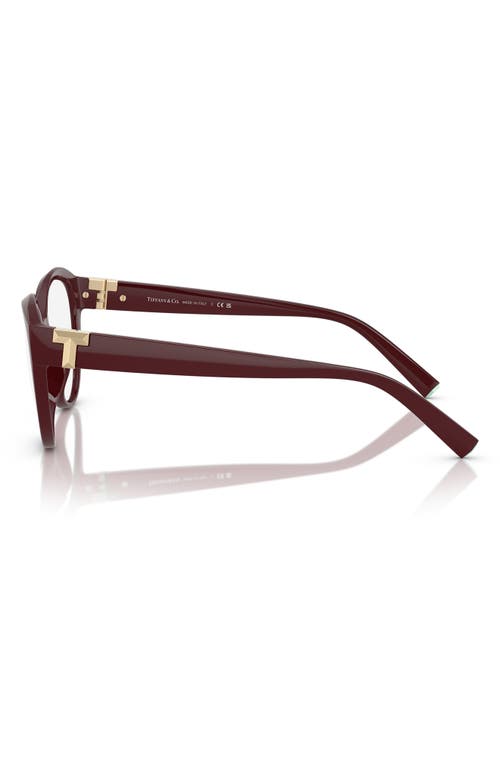 Tiffany & Co . 52mm Cat Eye Optical Glasses In Burgundy