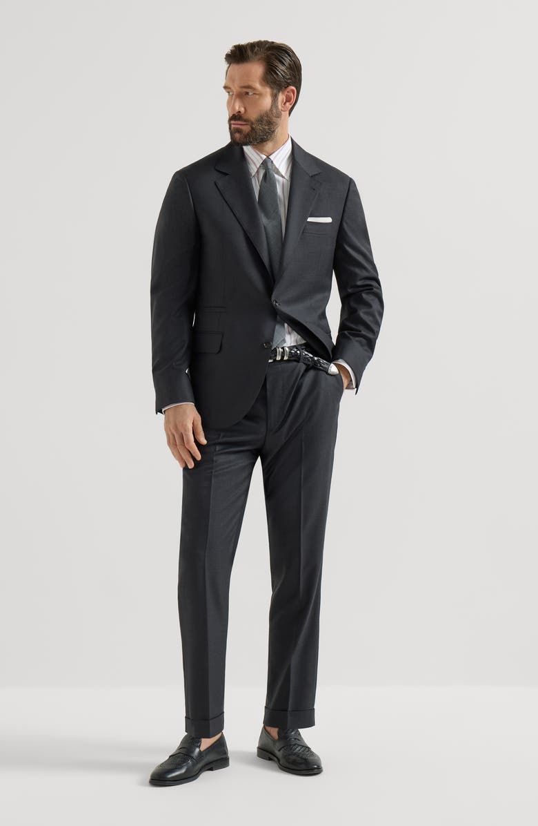 Brunello Cucinelli Houndstooth blazer, Alternate, color, Anthracite