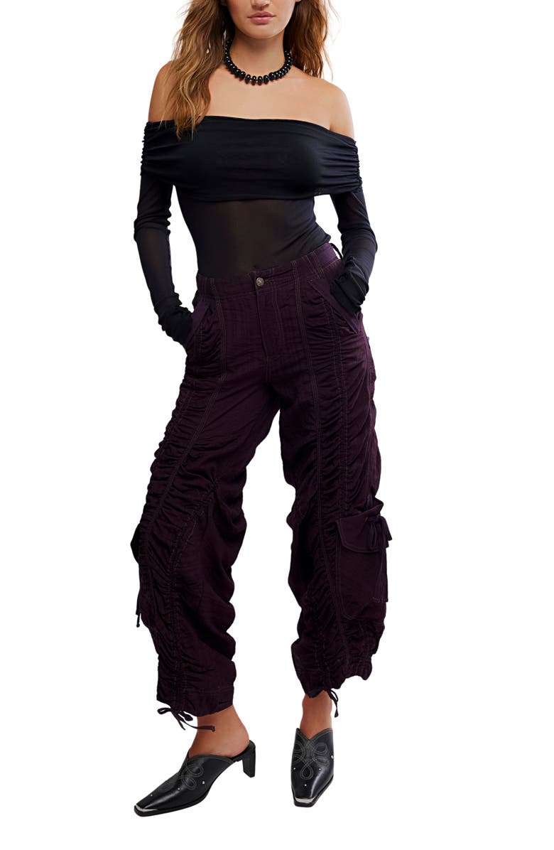 Free People Forget Me Not Off the Shoulder Mesh Bodysuit, Alternate, color, Black