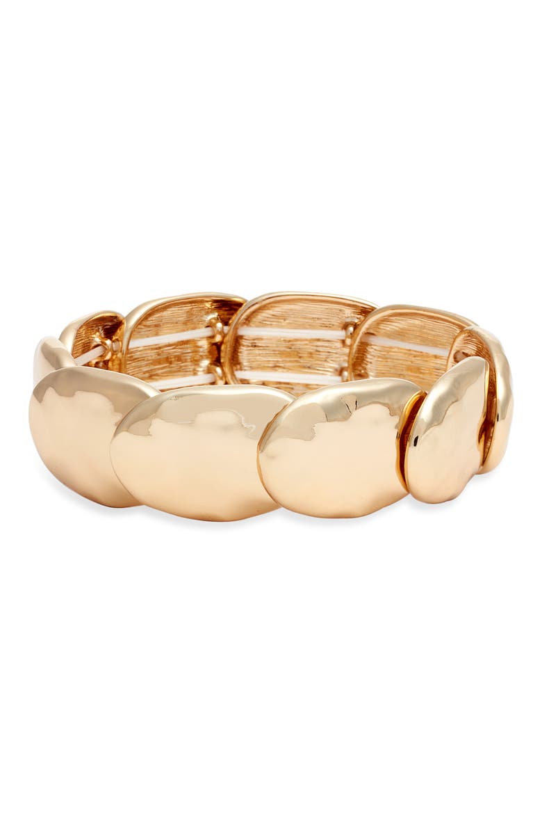 Oval Stretch Bracelet, Main, color, GOLD