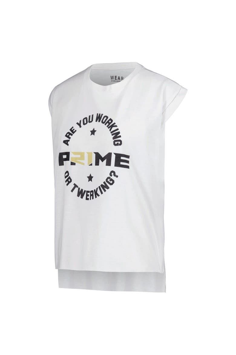 Women's WEAR by Erin Andrews White Colorado Buffaloes Coach Prime Working Sleeveless Muscle T-Shirt, Alternate, color, White