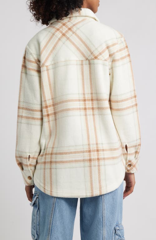Thread & Supply Plaid Polar Fleece Shacket In Brown