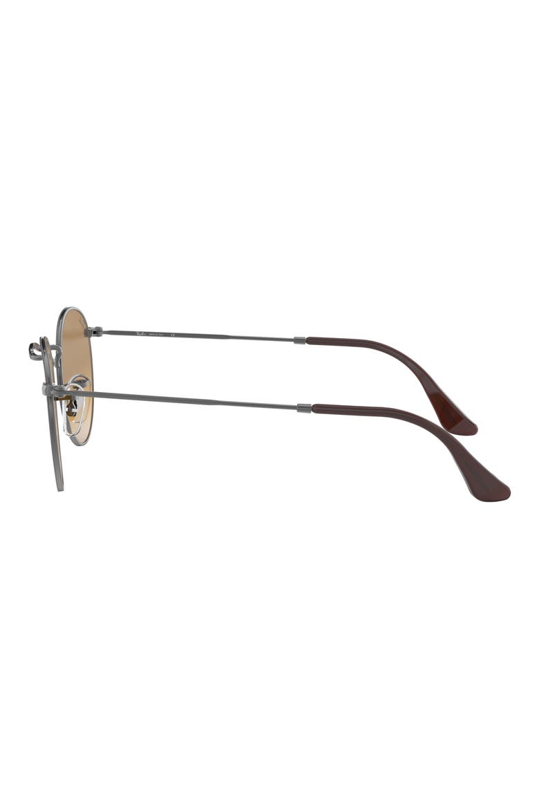 50mm Small Gradient Round Sunglasses, Alternate, color, GUNMETAL