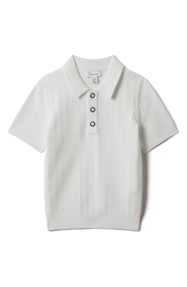 Reiss Kids' Pascoe Jr. Textured Polo Sweater, Alternate, color, 