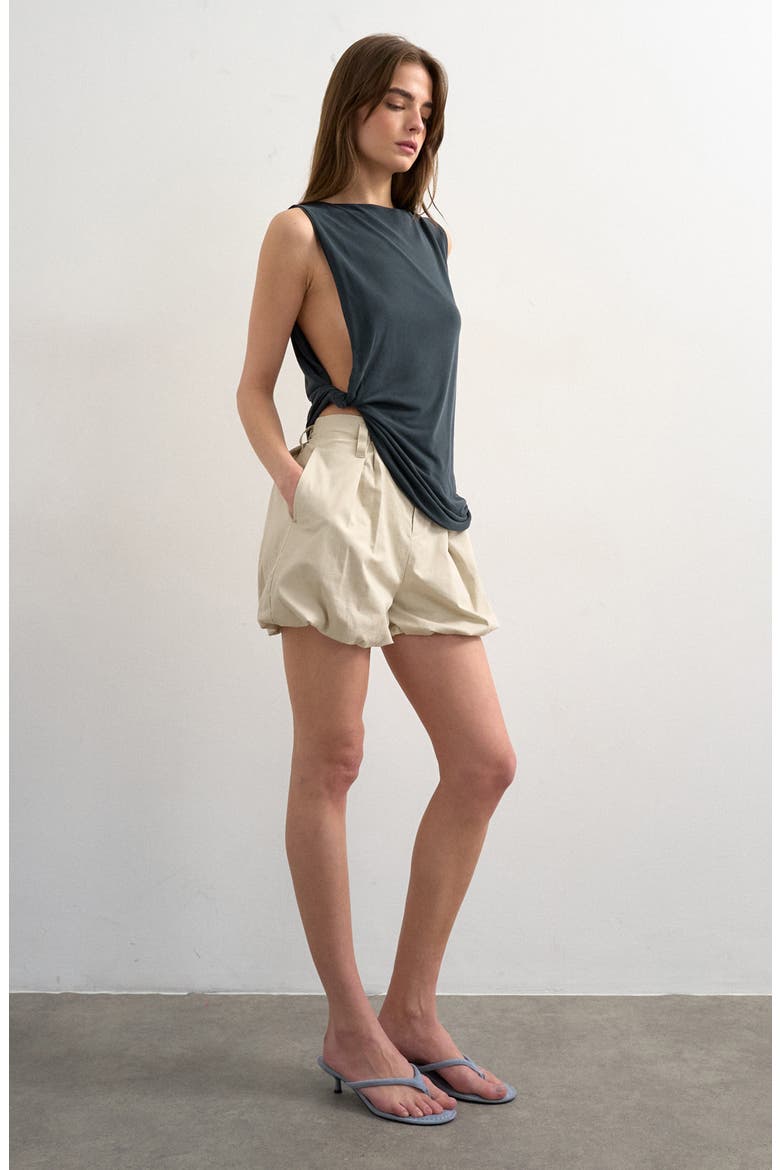 Bubble Hem Shorts, Alternate, color, LIGHT BEIGE