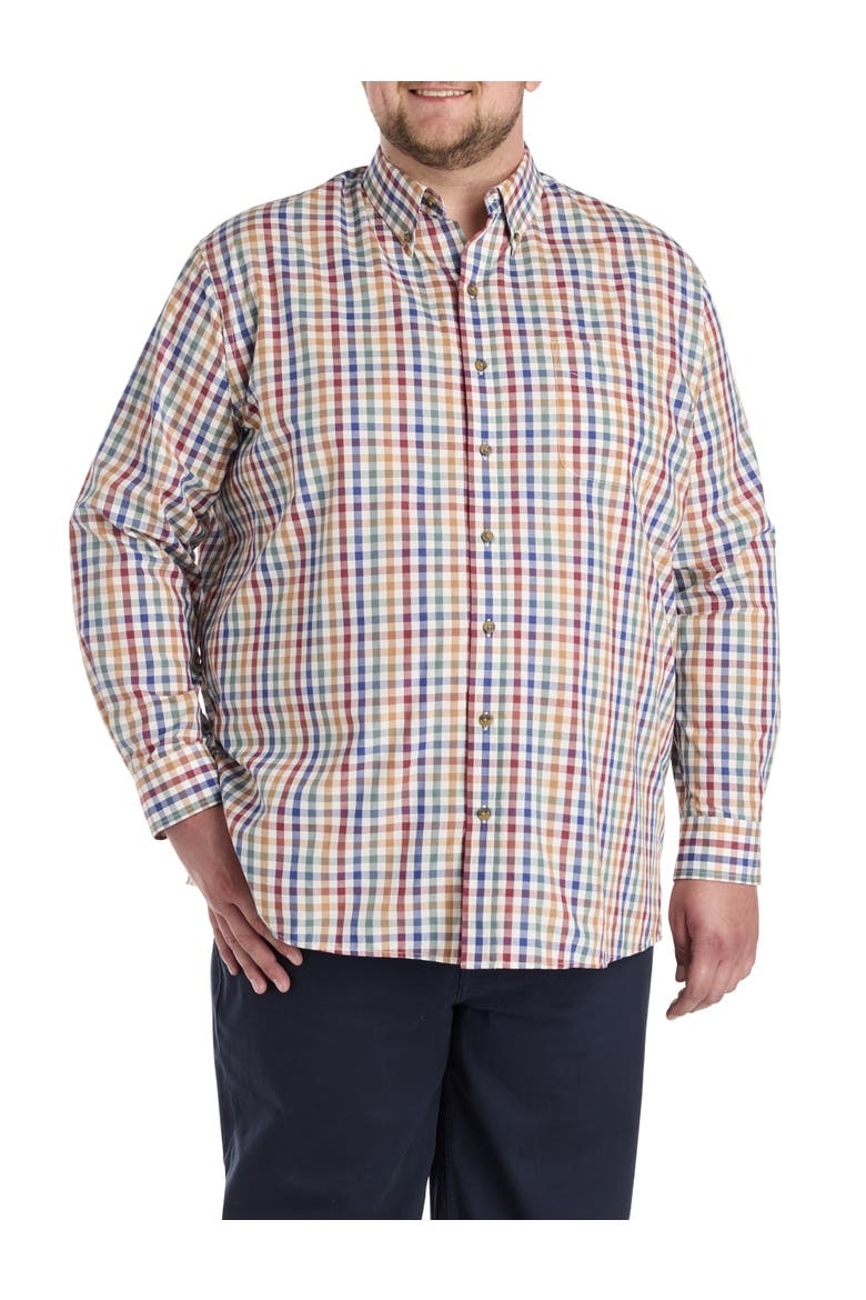 Big & Tall Easy-Care Small Plaid Sport Shirt, Alternate, color, MULTI