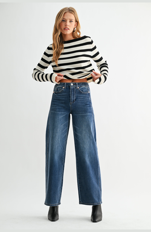 Jemina Denim High Rise Balloon Pant In Blue