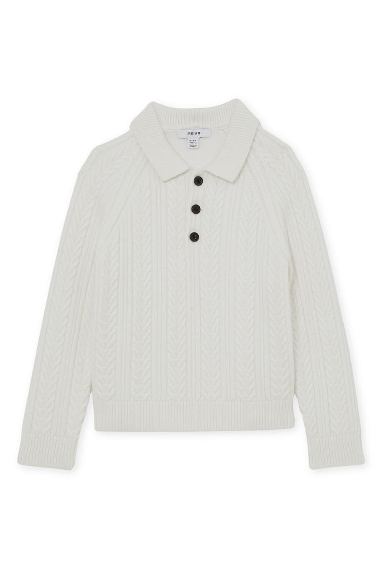 Kids' Evesham Polo Sweater, Main, color, OFF WHITE
