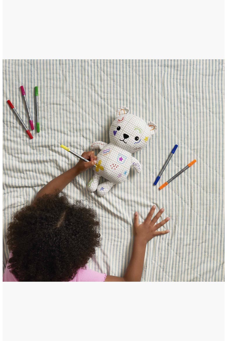 Color-In & Doodle Artie Bear Teddy Bear, Alternate, color, White
