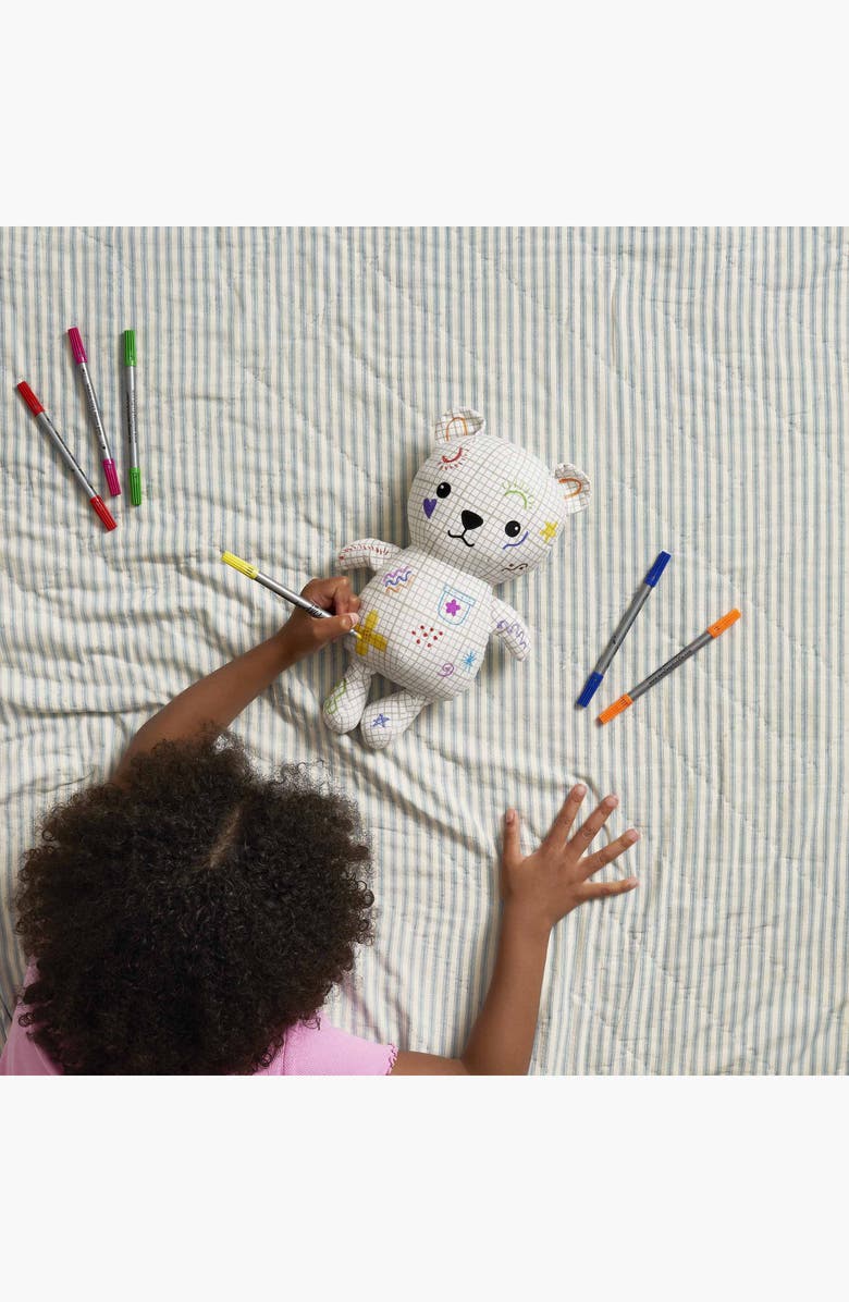 Eat Sleep Doodle Color-In & Doodle Artie Bear Teddy Bear, Alternate, color, White