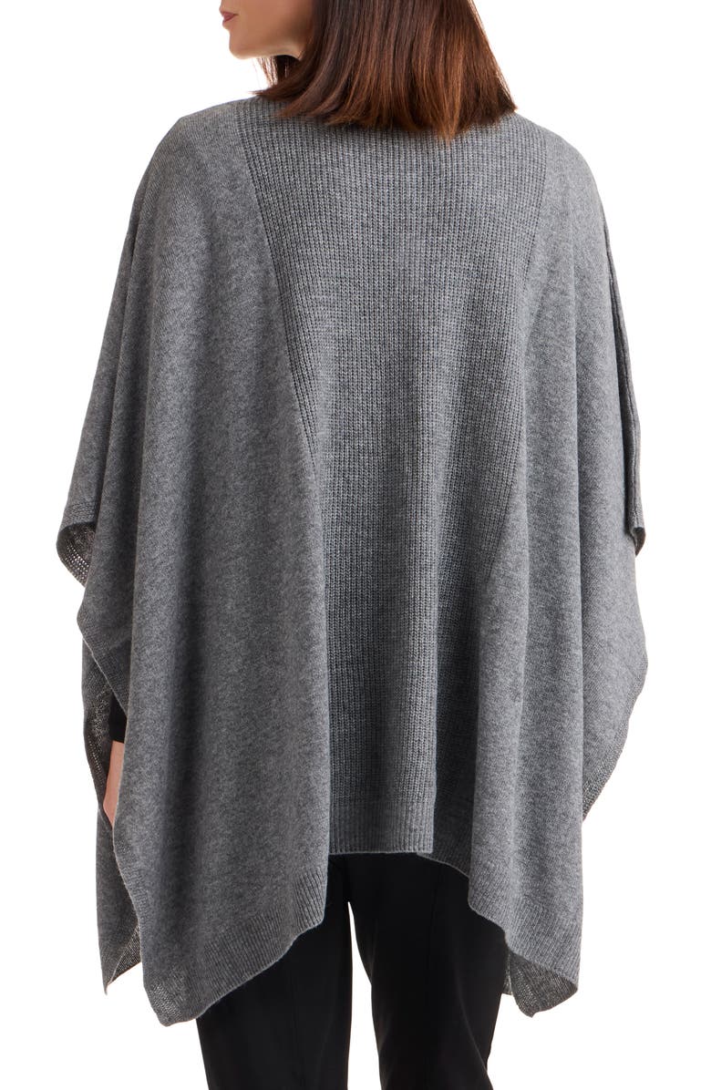 Bruno Magli Boat Neck Wool & Cashmere Poncho, Alternate, color, Med Grey