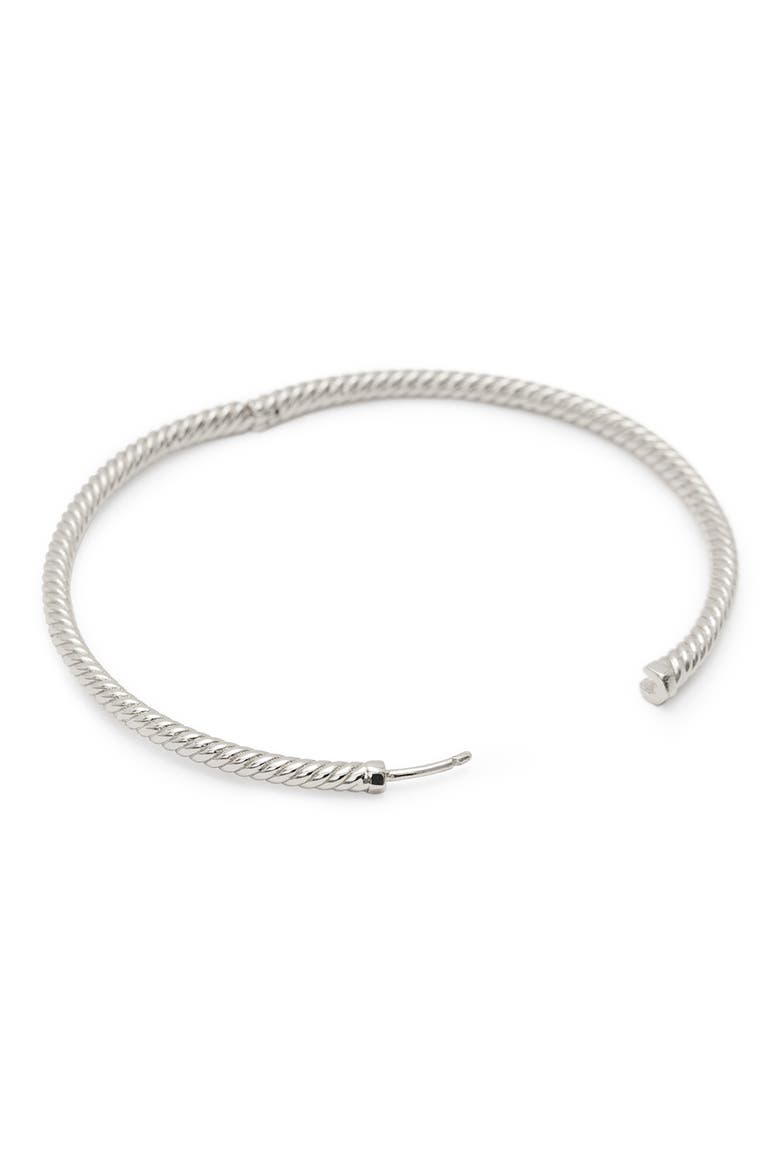 Rope Hoop Earrings, Alternate, color, RHODIUM