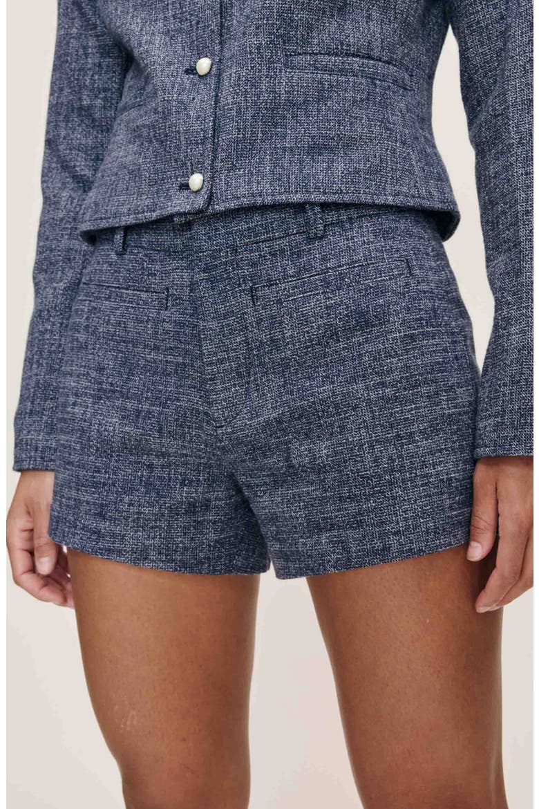 Zoie Mid Rise Relaxed Cotton & Wool Shorts, Alternate, color, EVERBLUE