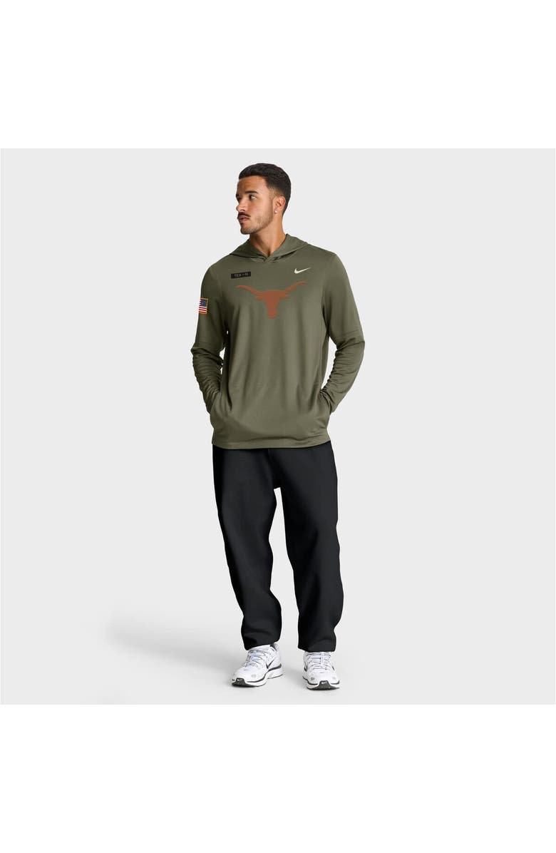 Nike Men's Nike Olive Texas Longhorns 2025 Military Appreciation Dri-FIT Long Sleeve Hoodie T-Shirt, Alternate, color, Olive