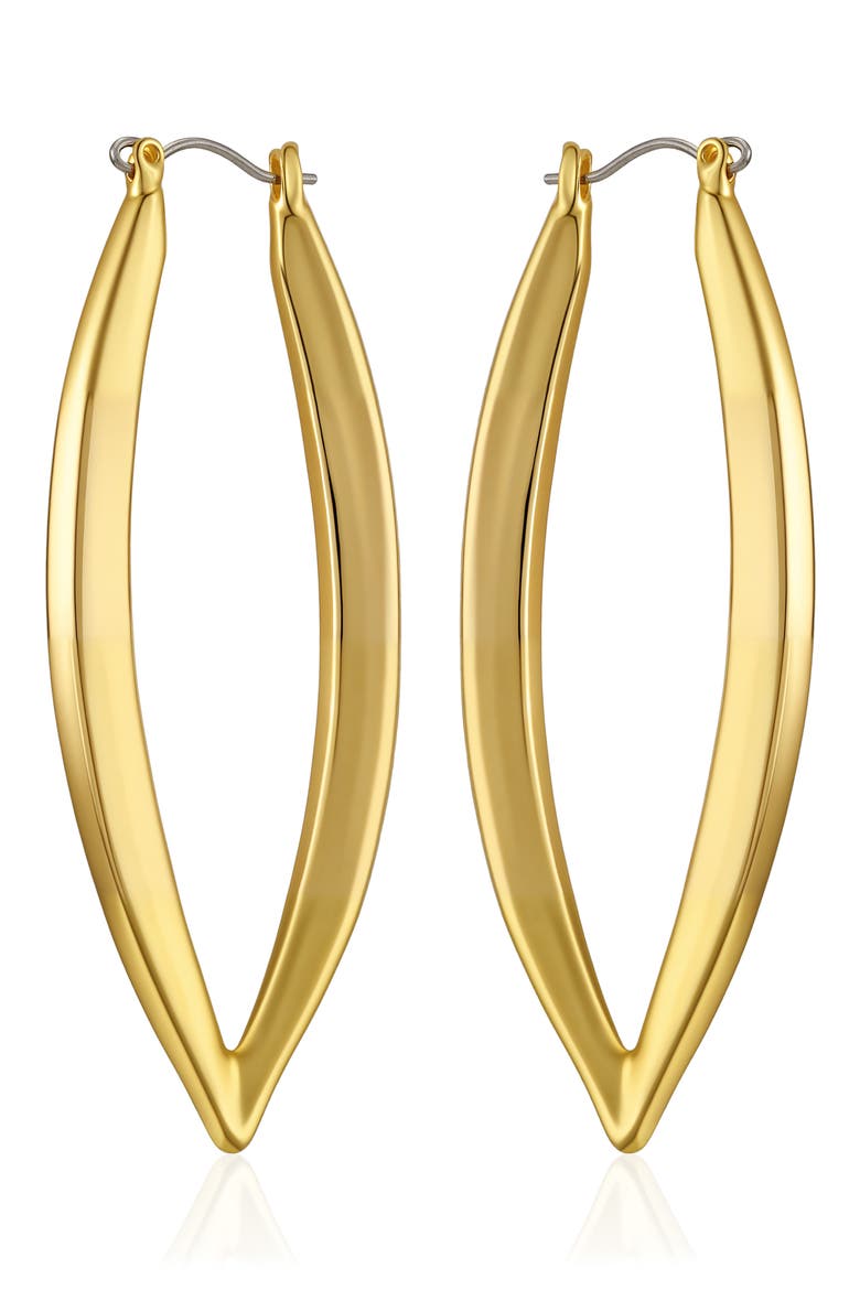 62mm Almond Hoop Earrings, Alternate, color, GOLD TONE