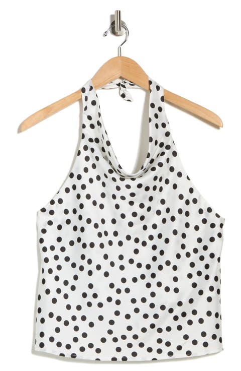 Polka Dot Satin Halter Top (Plus)