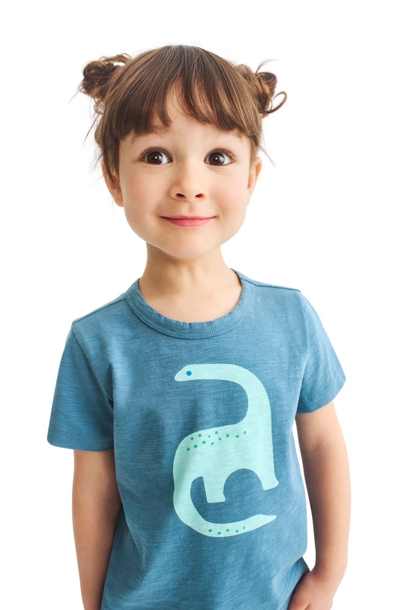 Primary Kids Dino Tee, Alternate, color, Slate Blue Dinosaur
