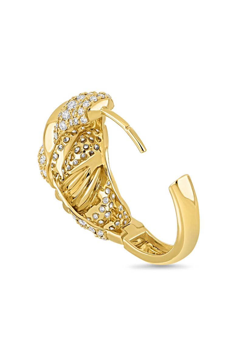 18K Gold Cleo Diamond Hoop Earrings, 10mm (Online Trunk Show), Alternate, color, YELLOW