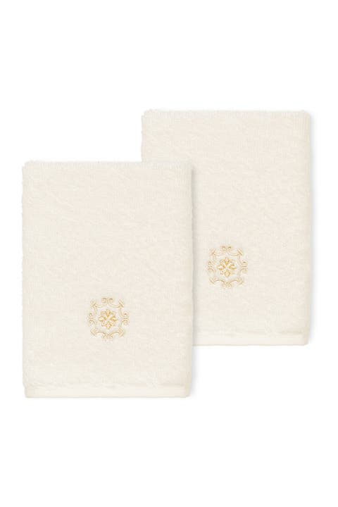 Alyssa Embellished Washcloth - Set of 2 - Cream