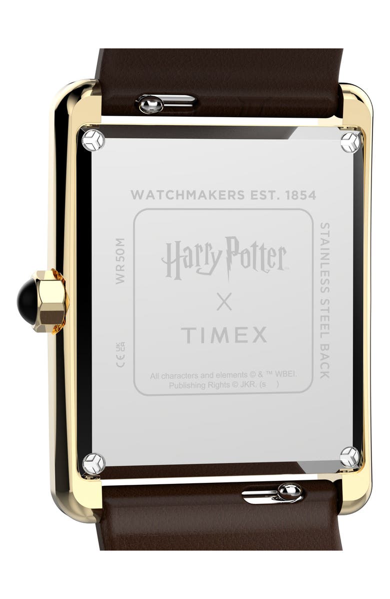 Timex<sup>®</sup> Harry Potter x Timex Hailey Hogwarts 24mm Leather Strap Watch, Alternate, color, Gold-Tone