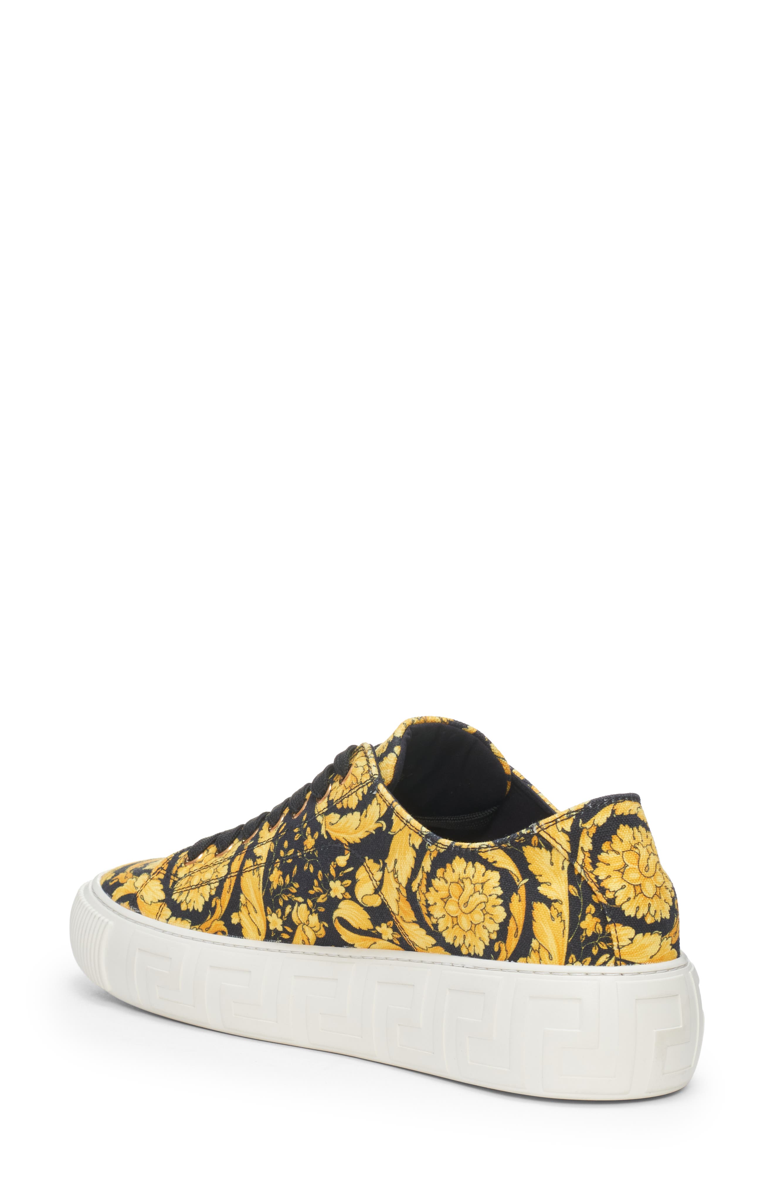 Versace Greca Barocco Print Low Top Sneaker, Alternate, color, Black Gold Black-Versace Gold