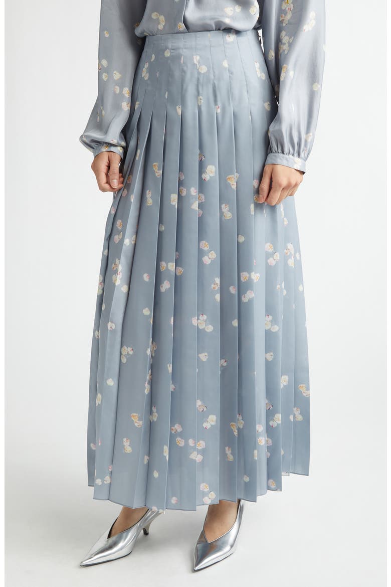 Monti Floral Pleated Skirt, Alternate, color, 416067 STORM PETALS